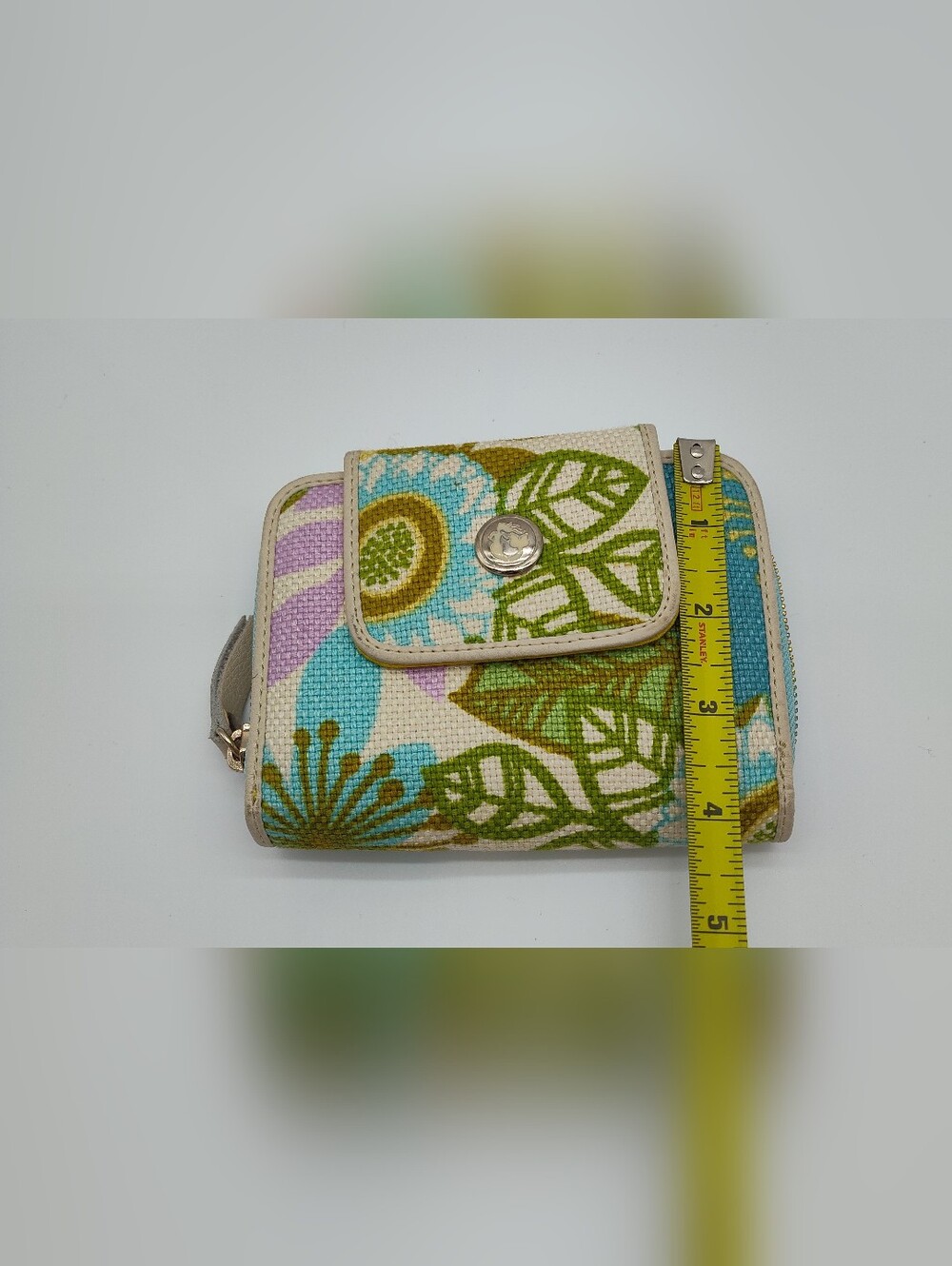 SPARTINA 449 Daufuskie Island Floral Linen Wallet Coin Purse Tropical NWOT - Picture 6 of 6